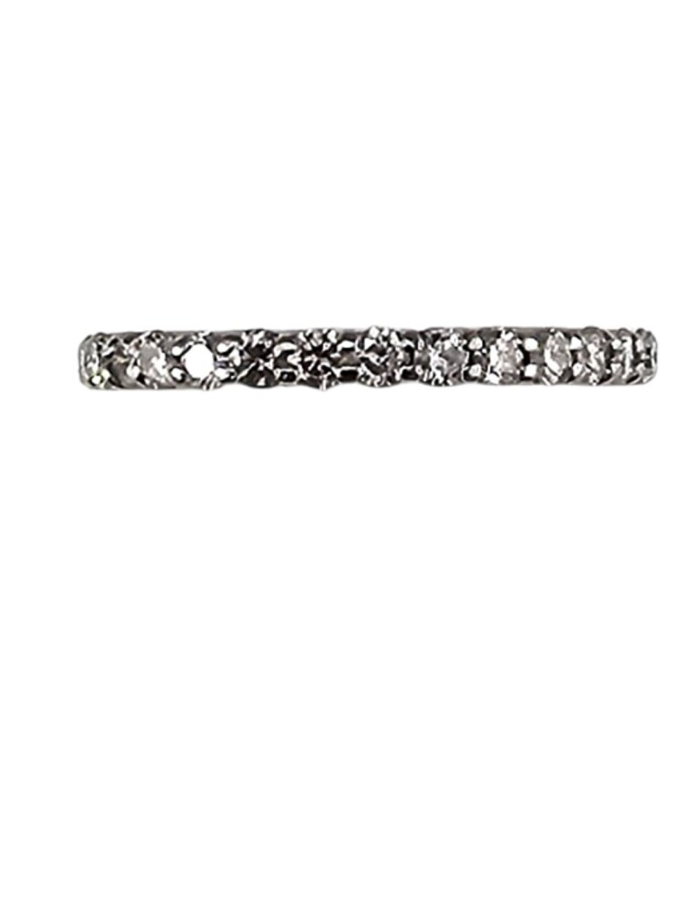 14K White Gold Diamond Eternity Band Ring Size 7 #25127